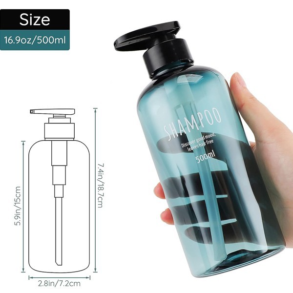 pump shampoo and conditioner bottles